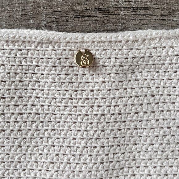 Victorias Secret Nwt Natural Cream Crochet Side Tie String Bikini Bottom XLarge - Picture 5 of 9